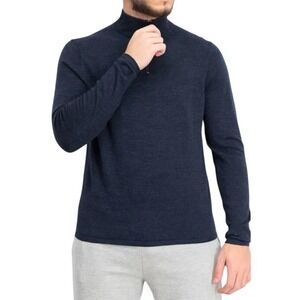 Artefact Brosnan Merino Wool 1/4 Zip Sweater Men XL Navy Nautical Preppy Minimal